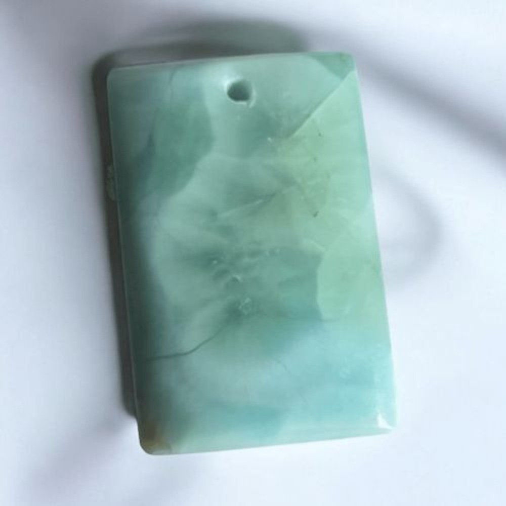 Larimar Crystal Rectangular Pendant For Jewelry M… - image 1